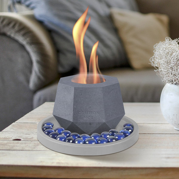 Kante Foyer de table octogonal en béton à boire 5,1 po Kante, verre